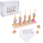 Joc Montessori Stivuieste formele geometrice pe axul din lemn