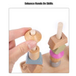 Joc Montessori Stivuieste formele geometrice pe axul din lemn