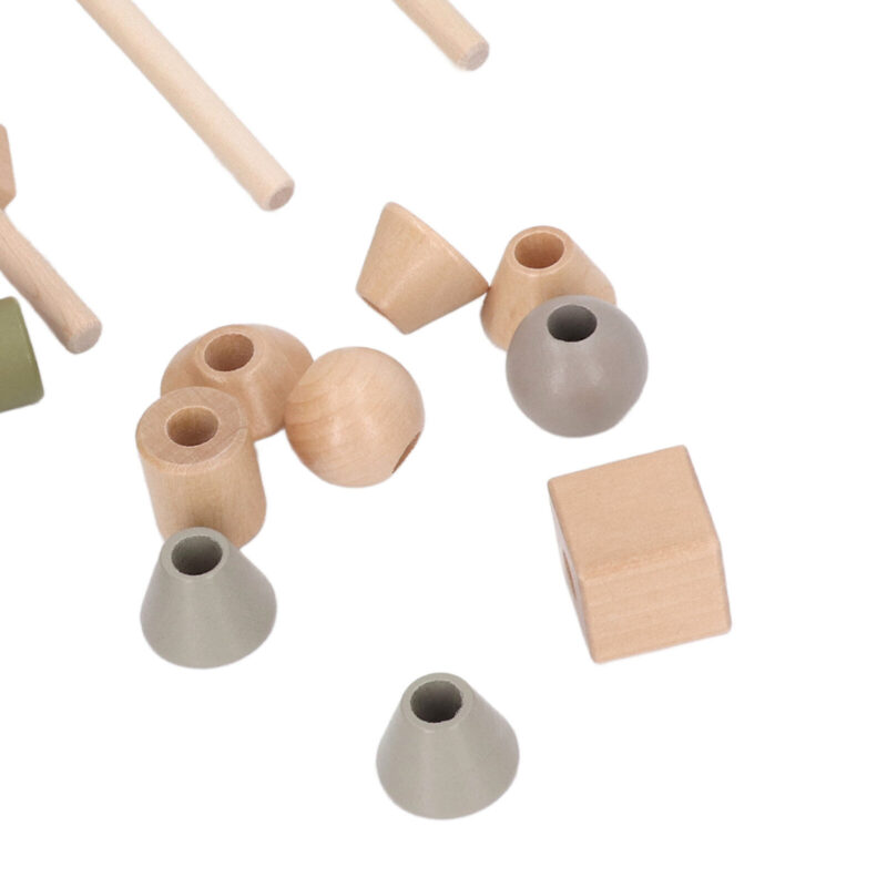 Joc Montessori Stivuieste formele geometrice pe axul din lemn