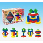 Joc de construit 30 Forme geometrice colorate Piramida Roboti