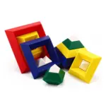 Joc de construit 30 Forme geometrice colorate Piramida Roboti