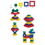 Joc de construit 30 Forme geometrice colorate Piramida Roboti