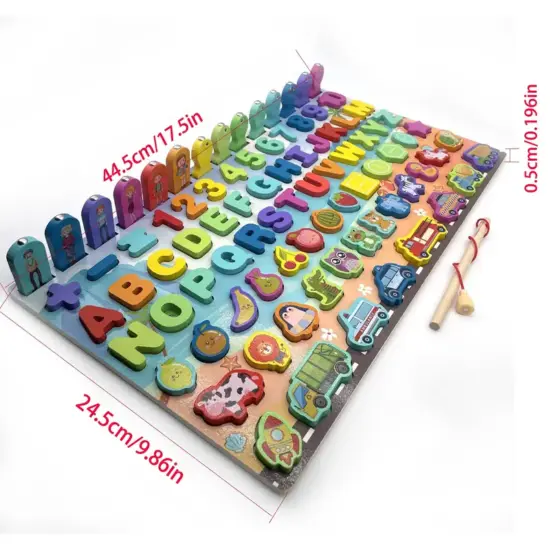 Joc educativ Logaritm 8in1 Vehicule Animale Fructe Pescuit