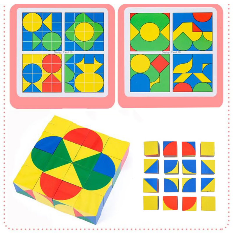 Joc memorie Pixy Cubes cu planse si cuburi colorate Joc logica