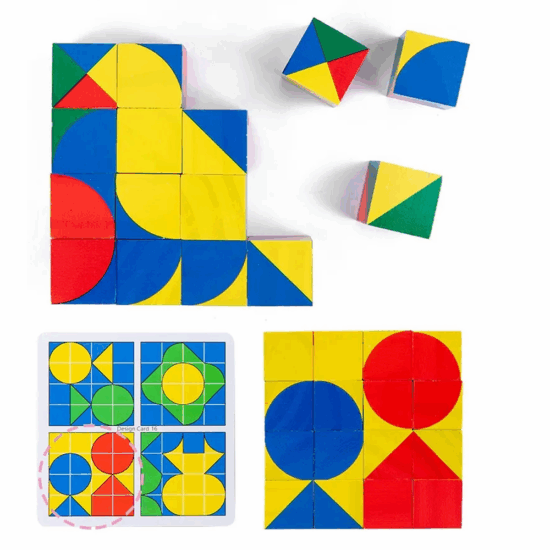 Joc memorie Pixy Cubes cu planse si cuburi colorate Joc logica