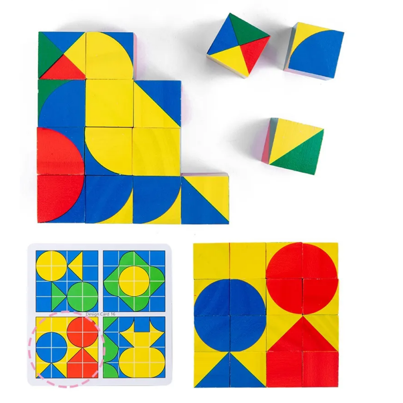 Joc memorie Pixy Cubes cu planse si cuburi colorate Joc logica