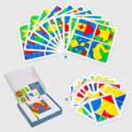 Joc memorie Pixy Cubes cu planse si cuburi colorate Joc logica