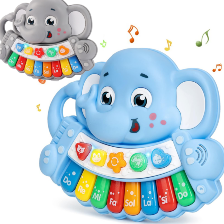 Jucarie interactiva bebe Elefantul muzical animalute cu lumini