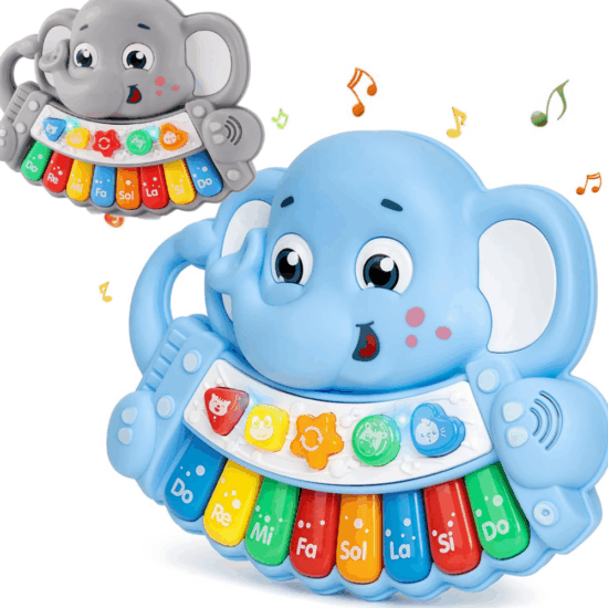 Jucarie interactiva bebe Elefantul muzical animalute cu lumini