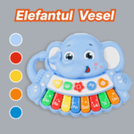 Jucarie interactiva bebe Elefantul muzical animalute cu lumini
