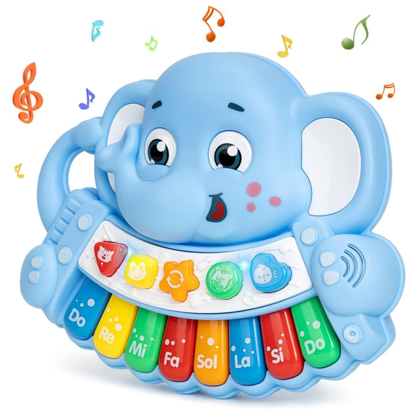 Jucarie interactiva bebe Elefantul muzical animalute cu lumini