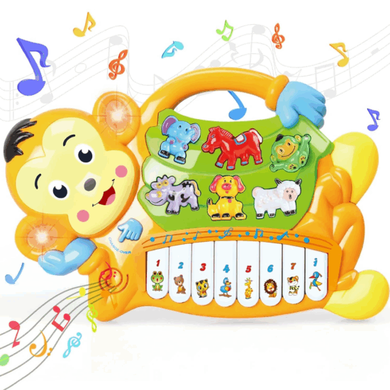 Jucarie interactiva bebe Maimutica muzicala animalute cu lumini