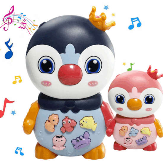 Jucarie interactiva bebe Pinguinul muzical si cu lumini Jucarie interactiva bebe Pinguinul muzical si cu lumini