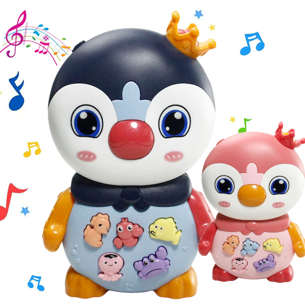 Jucarie interactiva bebe Pinguinul muzical si cu lumini