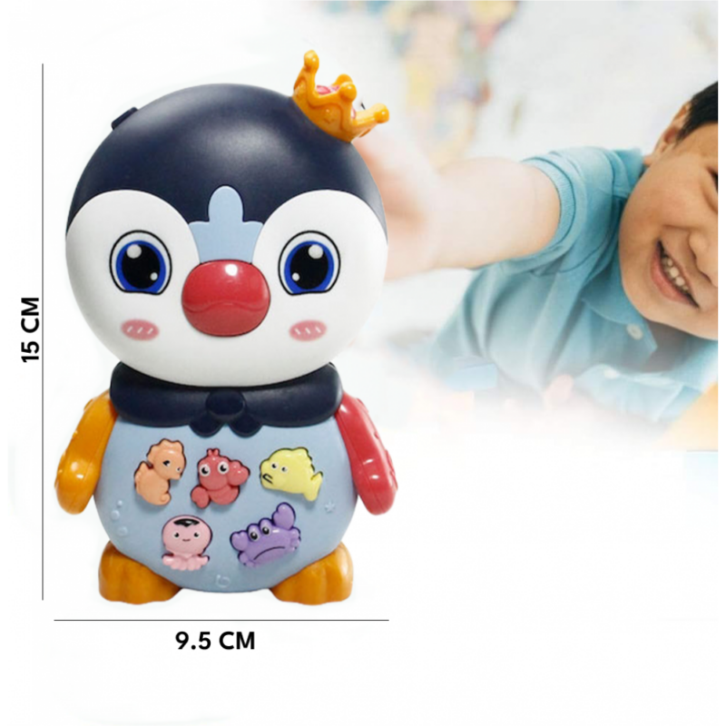Jucarie interactiva bebe Pinguinul muzical si cu lumini