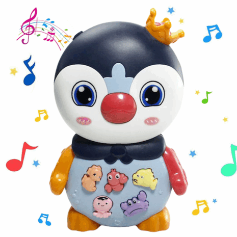 Jucarie interactiva bebe Pinguinul muzical si cu lumini