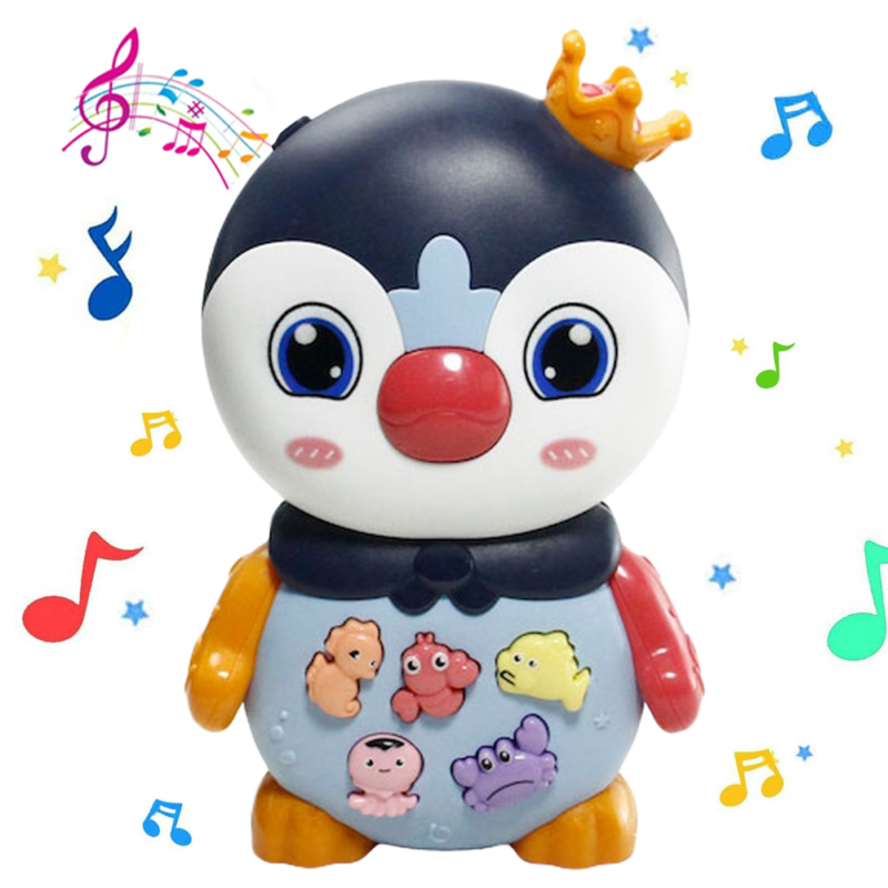 Jucarie interactiva bebe Pinguinul muzical si cu lumini