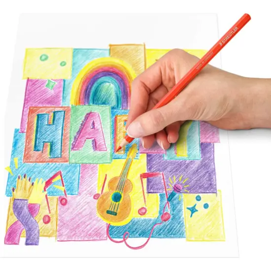 Set 12 Creioane colorate desen Happy Staedtler