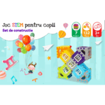 Set 132 piese constructie Stem Set creativ cu diferite forme