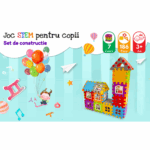 Set 186 piese constructie Stem Set creativ cu diferite forme