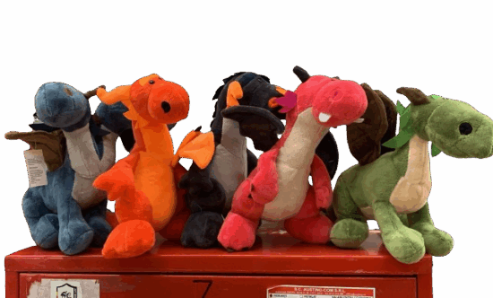 Set 5 Jucarii Dinozauri din plus de diferite culori catifelati