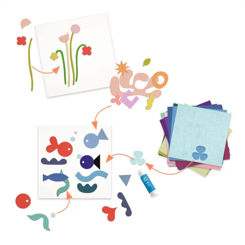 Atelierul Creativ Joc Little Papers Activitate de colaj Djeco