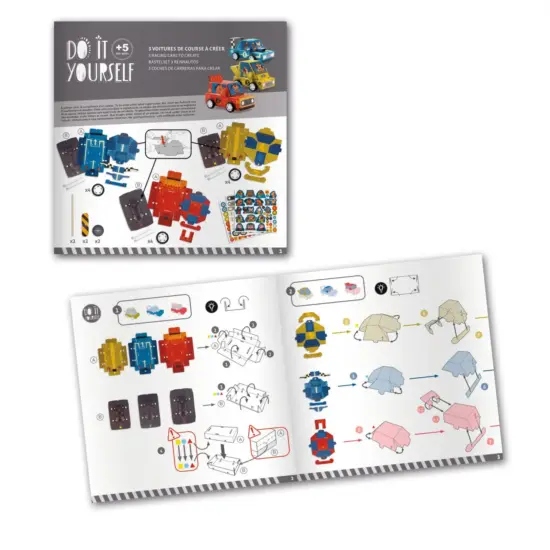 Atelierul creativ Joc Asambleaza masinile de curse Grand Djeco