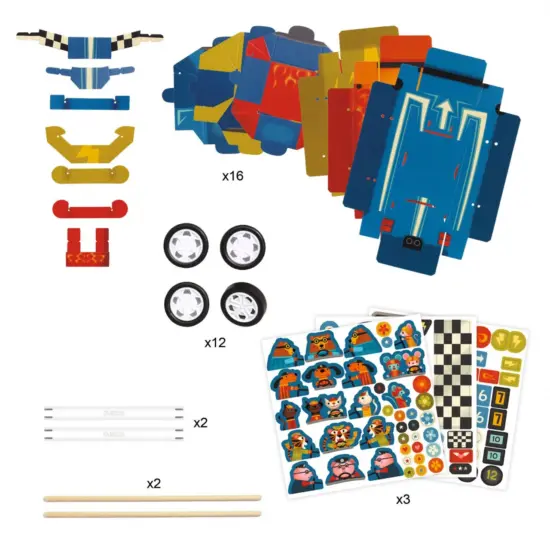 Atelierul creativ Joc Asambleaza masinile de curse Grand Djeco