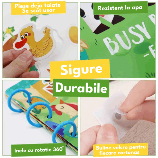 Carte activitati educative Animale Stickere reutilizabile in engleza