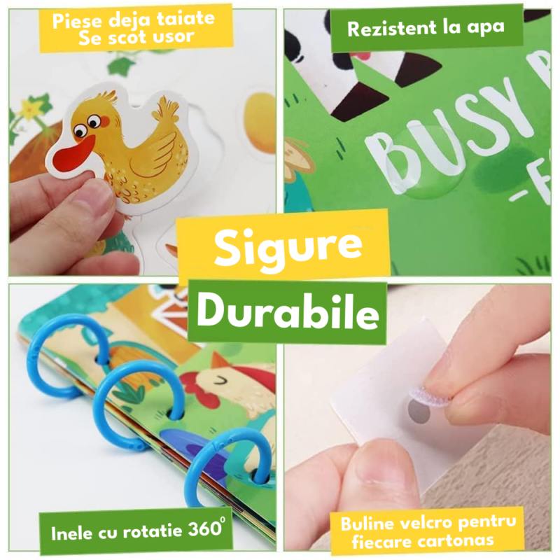 Carte activitati educative Animale Stickere reutilizabile in engleza