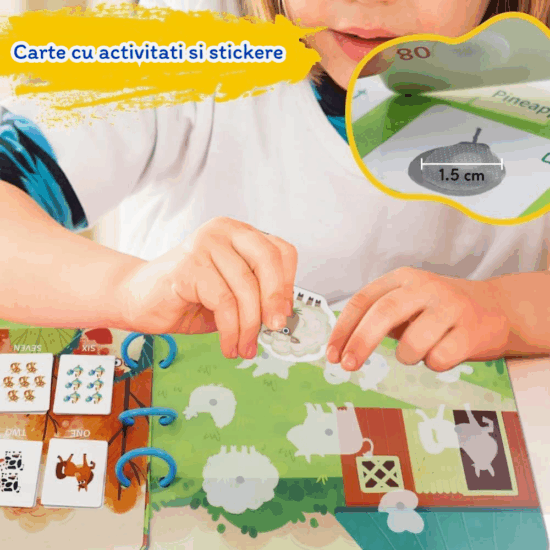Carte activitati educative Animale Stickere reutilizabile in engleza