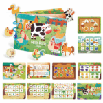 Carte activitati educative Animale Stickere reutilizabile in engleza