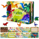 Carte activitati educative Dinozauri Stickere reutilizabile in engleza