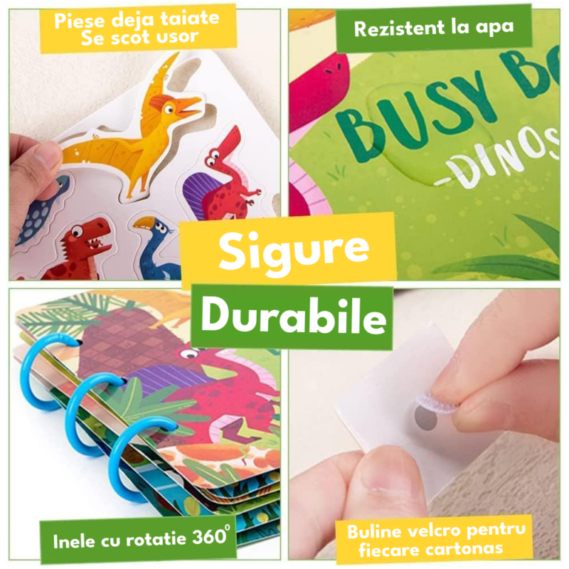 Carte activitati educative Dinozauri Stickere reutilizabile in engleza