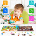 Carte activitati educative Dinozauri Stickere reutilizabile in engleza