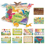 Carte activitati educative Dinozauri Stickere reutilizabile in engleza