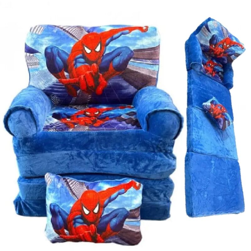 Fotoliu extensibil cu Perna din plus Spiderman 150cm 4 placi