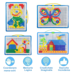 Joc creativ Mozaic copii cu butoni colorati din plastic