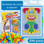 Joc creativ Mozaic copii cu butoni colorati din plastic