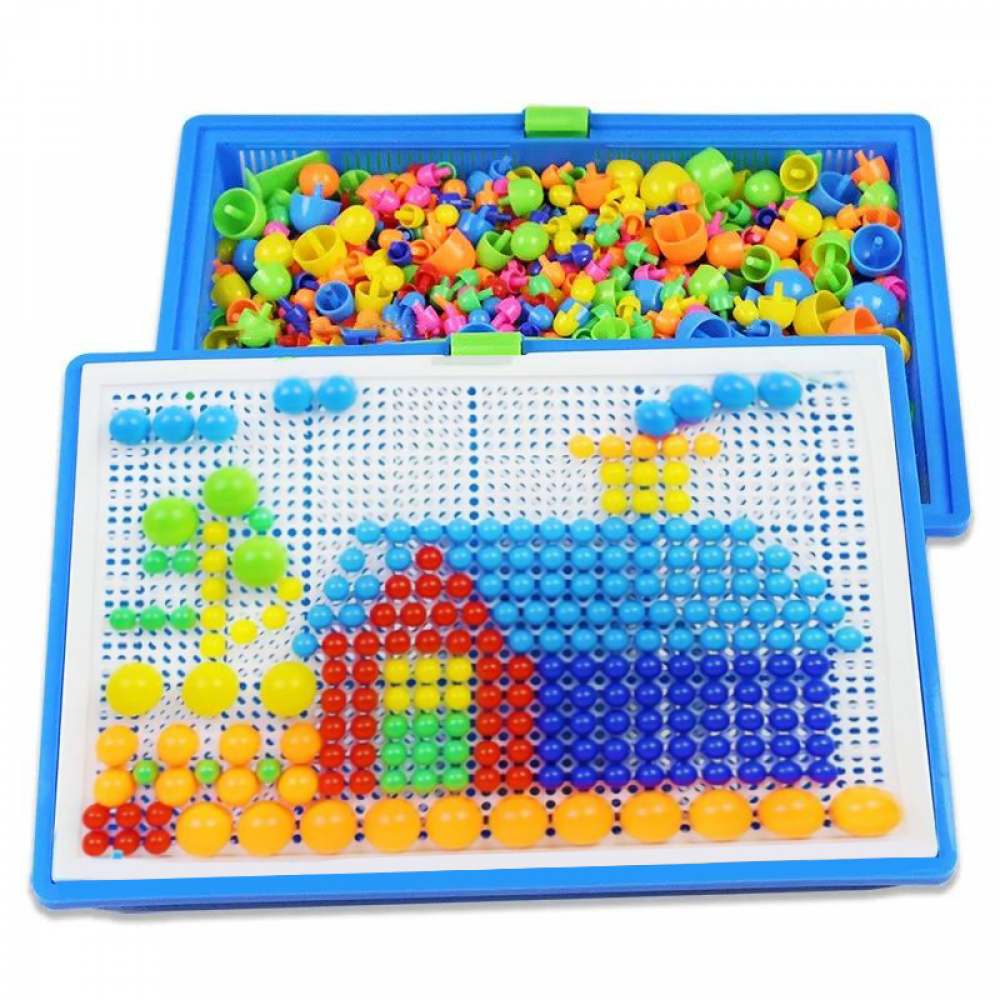 Joc creativ Mozaic copii cu butoni colorati din plastic