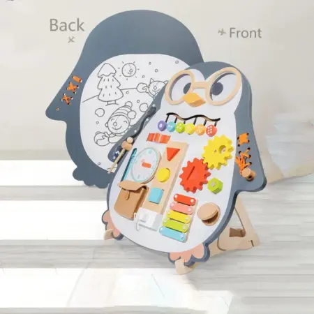 Placa Busy Board Pinguinul cu activitati educative Tabla desen