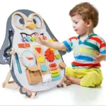 Placa Busy Board Pinguinul cu activitati educative Tabla desen
