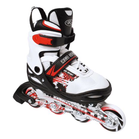 Role reglabile Alb-Negru din aluminiu cu Roti din silicon si frana