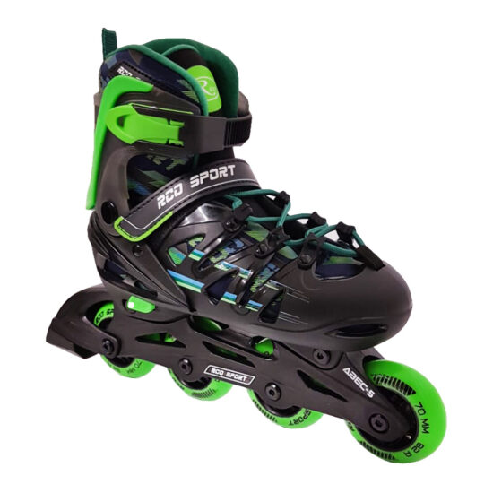 Role reglabile Verde-Negru din aluminiu cu Roti din silicon si frana