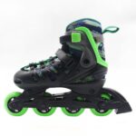 Role reglabile Verde-Negru din aluminiu cu Roti din silicon si frana