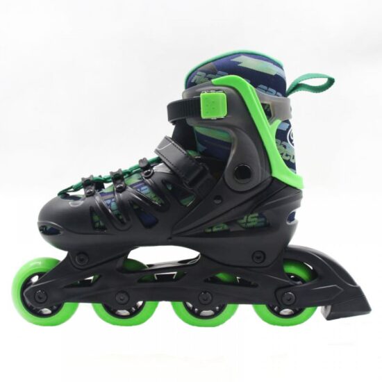 Role reglabile Verde-Negru din aluminiu cu Roti din silicon si frana