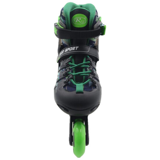 Role reglabile Verde-Negru din aluminiu cu Roti din silicon si frana