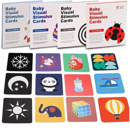 Set 16 de carduri Senzoriale bebe Carti pentru stimulare vizuala
