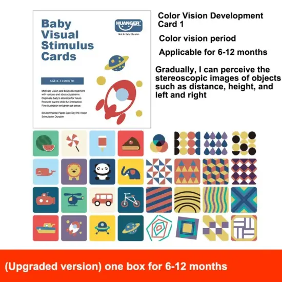 Set 16 de carduri Senzoriale bebe Carti pentru stimulare vizuala