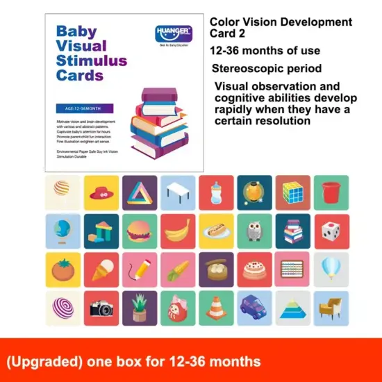 Set 16 de carduri Senzoriale bebe Carti pentru stimulare vizuala